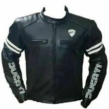 Ducati Veste Motard en Cuir Corse Veste en Cuir de Motard Vestes Moto Racing CE