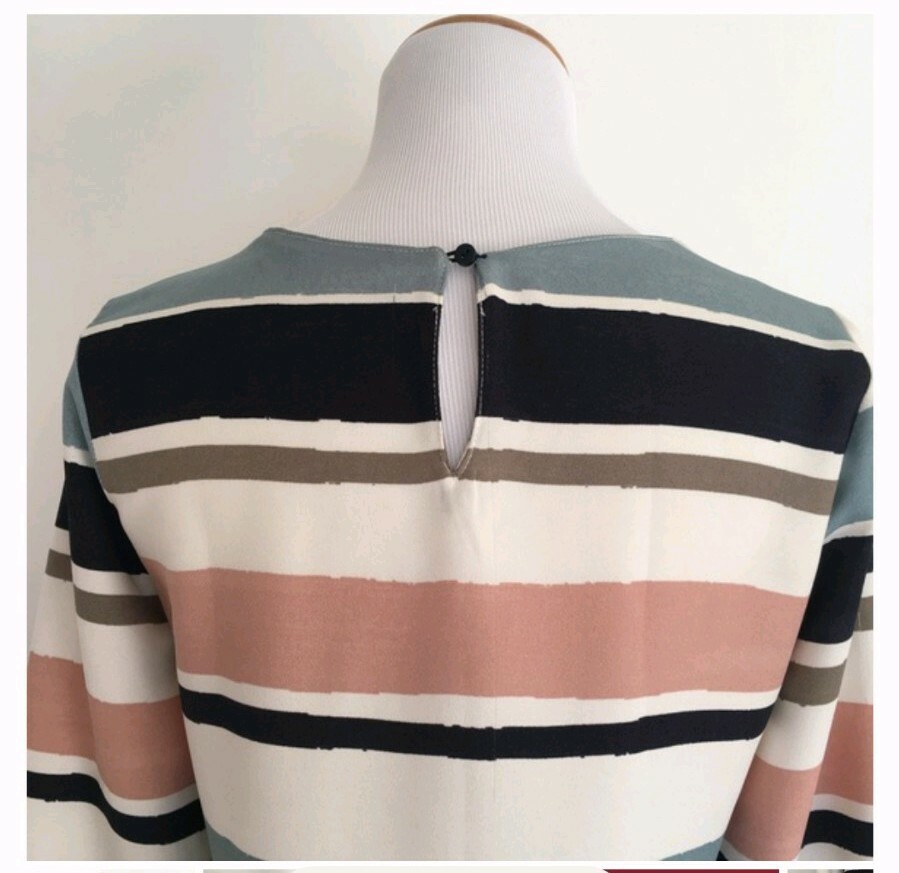 Zara Basic Striped Polyester A-Line Shift Dress L… - image 4