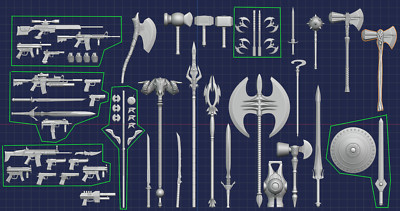Comic and Superhero - Accessory Collection - 1:18, 1:12, 1:10, 1:6 Scales