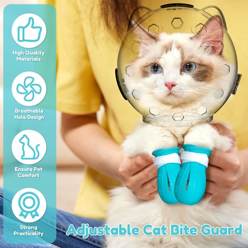 Cat Muzzle for Grooming Breathable Cat Muzzle Helmet Transparent Cat Space ◪ - Picture 12 of 18