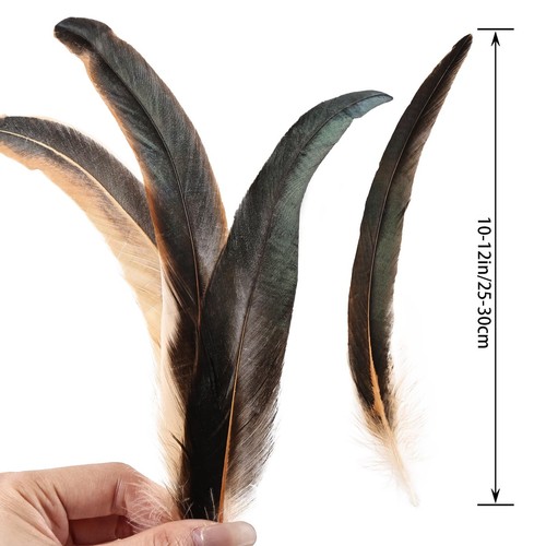 Colorful Rooster Tail Feathers-50PC 10-12inch Natural Long Rooster Tail Feath... - Picture 3 of 6