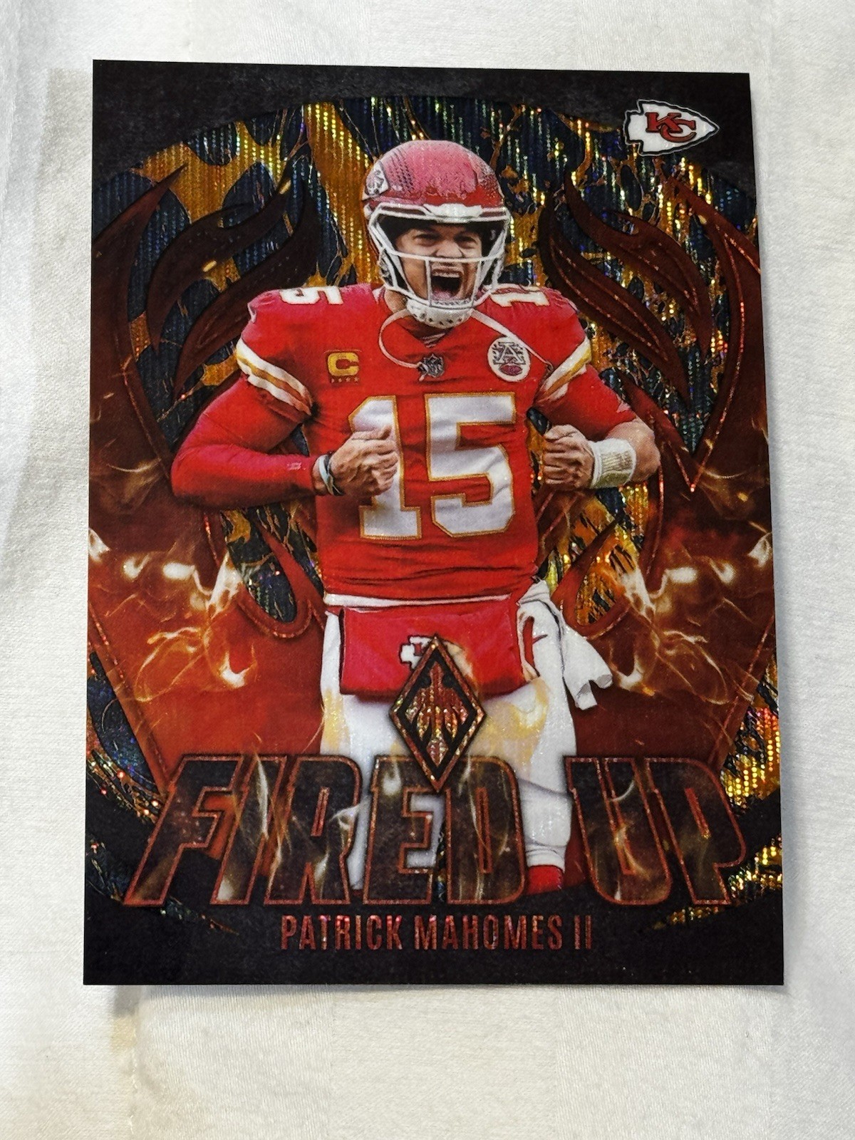 2023 Panini Phoenix - Fired Up Patrick Mahomes II #FU-1 Lava # 119 To 150 Chiefs