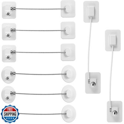8 Pieces Refrigerator Locks for Children Adults with 10 Keys, Fridge Lock, Fr