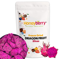 Freeze Dried Dragon Fruit Slice | Natural Deep Pink Pitaya Chips Chunks Snacks