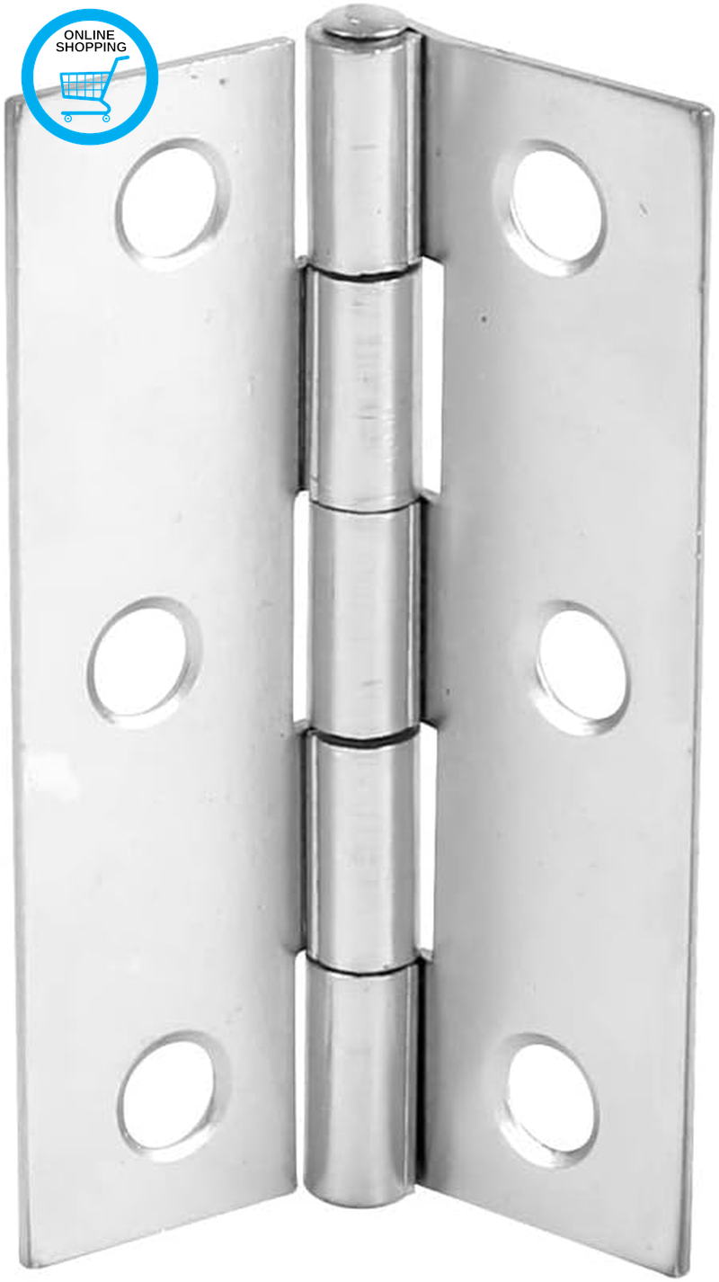 BH07697 (2 Pcs) Loose Pin Butt Hinge, Zinc Plated Mild Steel 75Mm (3 Inch) - Pac