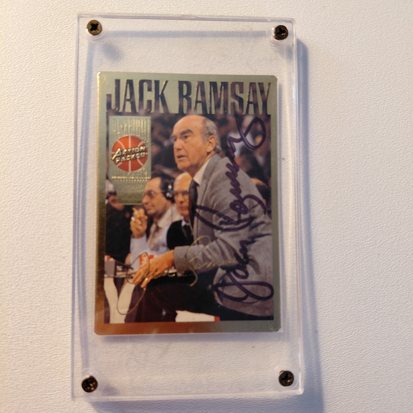 Signed Jack Ramsay Autographed 1995 Action Packed Hall of Fame #15 Basketball