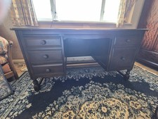 Vintage Ercol Elm Old Colonial Pedestal Desk