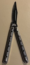 Cuchillo mariposa plegable vintage OTC 1986 peine práctica entrenamiento HONG KONG