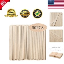 Birch Waxing Sticks - 50PK Splinter-Free for Body, Face, and Eyebrows