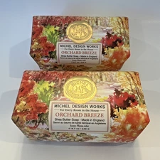 NIP Michel Design Works Shea Butter Soap Orchard Breeze Lot of 2 Bar Soaps NEW