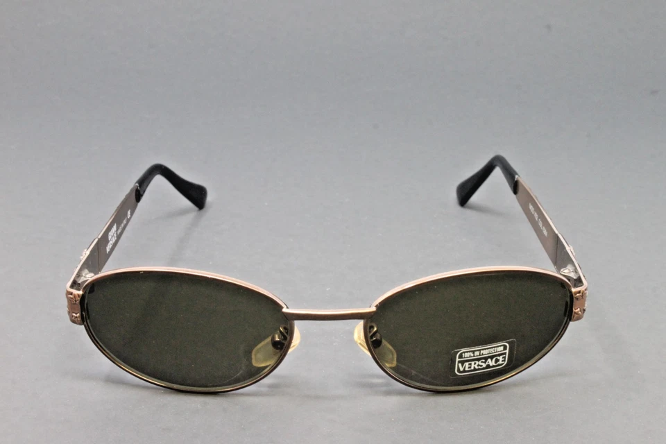 Vintage Gianni Versace Sunglasses X02-53m Brown Unisex Oval Metal Medusa Logo - Image 2 of 4