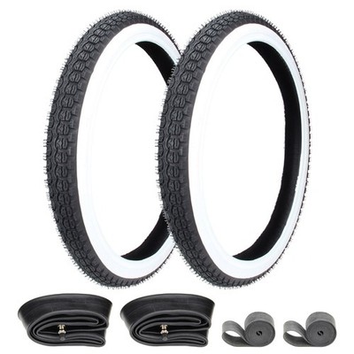 Weißwand Reifen komplett Set 2x 2.25-19 (2 1/4x19 - 23x2,25) Zündapp Bergsteiger