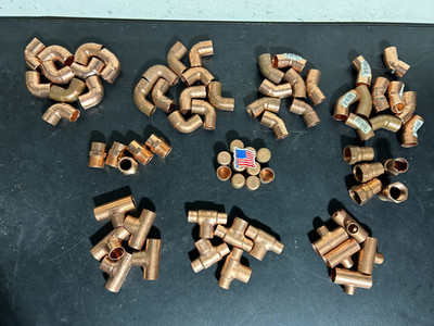 75 -NIBCO MUELLER EPC 3/4'' COPPER FITTINGS SWEAT SOLDER  MADE IN USA