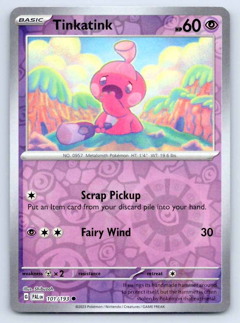 Pokemon Tinkatink Paldea Evolved PAL C REVERSE HOLO 101/193 NM