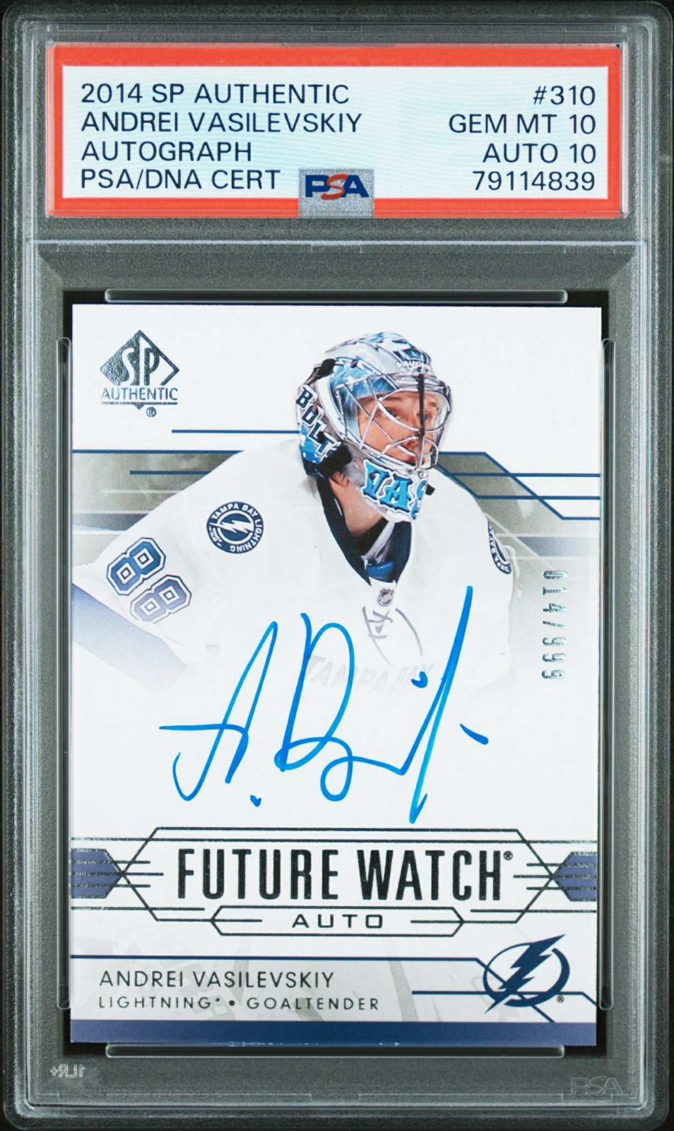 2014 Sp Authentic Future Watch Auto Andrei Vasilevskiy #310 /999 PSA 10 AUTO 10