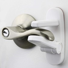 Door Lever Lock 2 Pack Prevents Toddlers from Opening Doors Easy One-Ha...