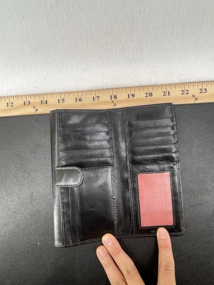 Carteira feminina Visconti couro preto bi-dobrável - Imagem 4 de 4