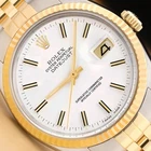 ROLEX MENS DATEJUST 16013 WHITE DIAL 18K YELLOW GOLD STAINLESS STEEL WATCH
