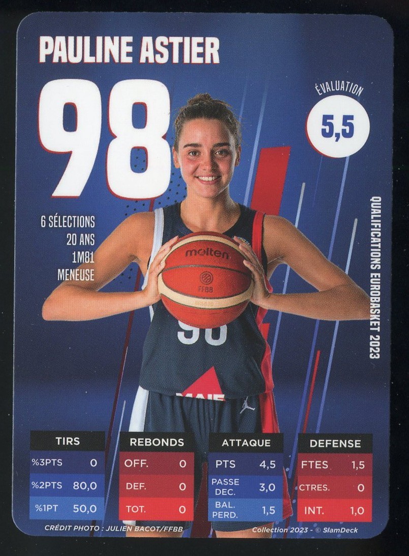 2023 SLAM DECK PAULINE ASTIER RC FRANCE CARD WNBA LIBERTY STAR HOT ONLY ROOKIE