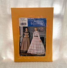 SIMPLICITY FASHION HISTORIAN - S7212 Civil War Reenactment Gown 6-8-10-12 uncut