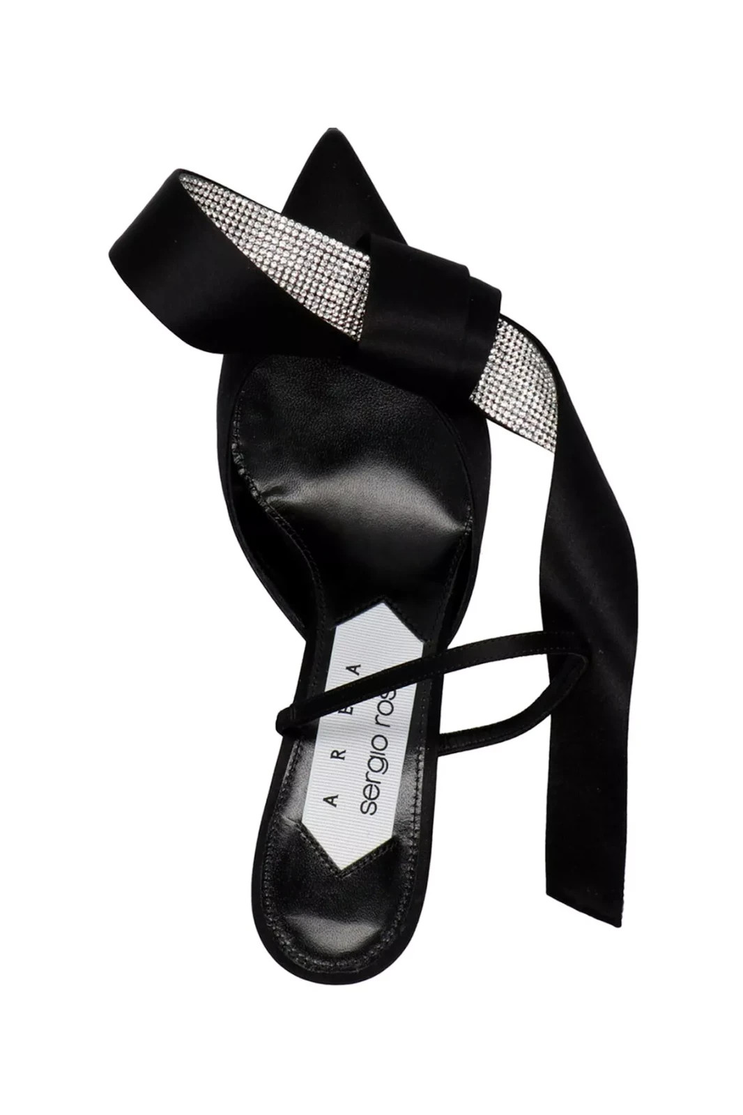SERGIO ROSSI X Area Marquise Black Leather  50mm Heel Mules  New & Authentic image 3