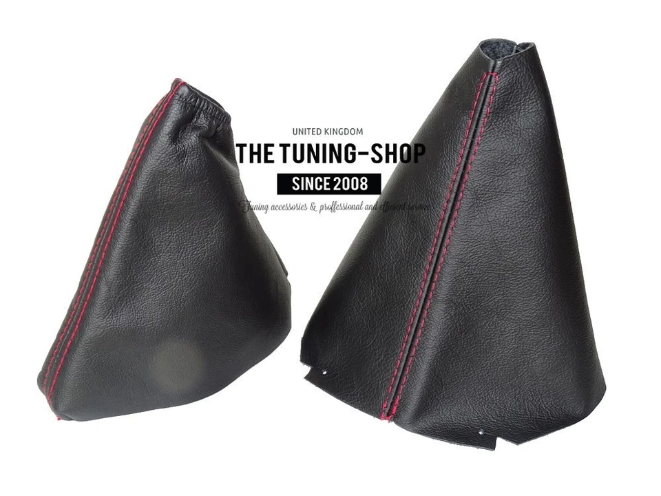 Gear & Handbrake Gaiters For VW Golf 7 VW Jetta 2013-2019 Leather Red Stitching - Image 2 of 4