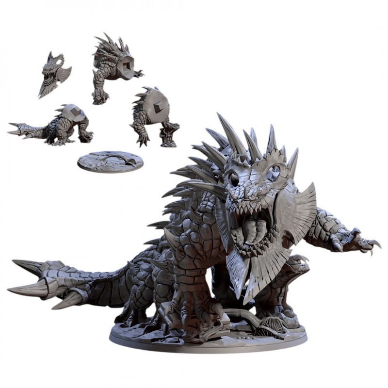 Figurine Artisan Guild Basilisk en résine grise de 50mm pour jeux de rôles