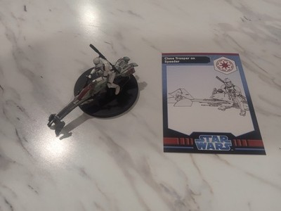 Star Wars Miniatures Clone Wars Battles 1/10 Clone Trooper on Speeder With Card