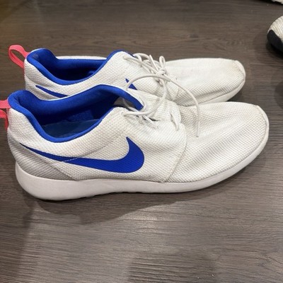 Nike Men's White/Blue Low Top Lace-Up Athletic Sneakers Casual Activewear