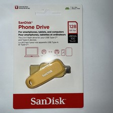 San DISK 128gb Phone Drive for Android USB Flash Drive Yellow SDDDC6-128G-G46YD