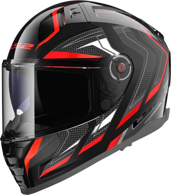 Motorradhelm Integral Ls2 FF811 Vector II Alizer Farbe Schwarz Rot