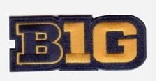 MICHIGAN BIG TEN PATCH NAVY JERSEY NCAA COLLEGE FOOTBALL  BASKETBALL NAVY& MAZE