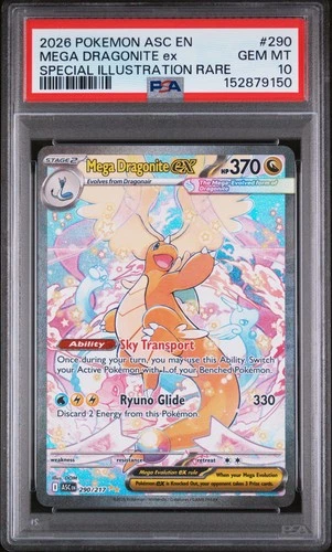 2026 POKEMON ASCENDED HEROES SPECIAL ILLUSTRATION RARE MEGA DRAGONITE EX PSA 10