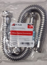 TT Flex Water Heater Connectors SS 3/4" FIP x 3/4" FIP, 18" Length 2 PK NWT