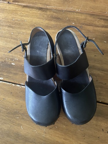 Dansko Thea Lucia Black Leather Clogs Sz 36 - Picture 3 of 8