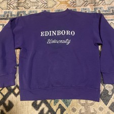 VTG Jansport Edinboro Fighting Scots Sweatshirt Large Purple Pullover Crewneck