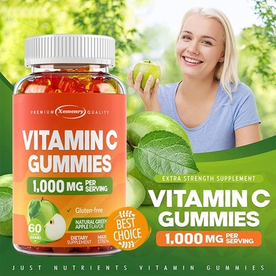 Vitamin C Gummies - High Strength Vitamin C - Chewable Vegan Gummy - 60pcs