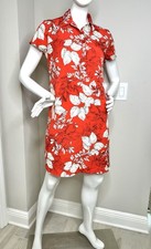 Ann Taylor Red White Floral Straight Dress Women’s Size S Resort