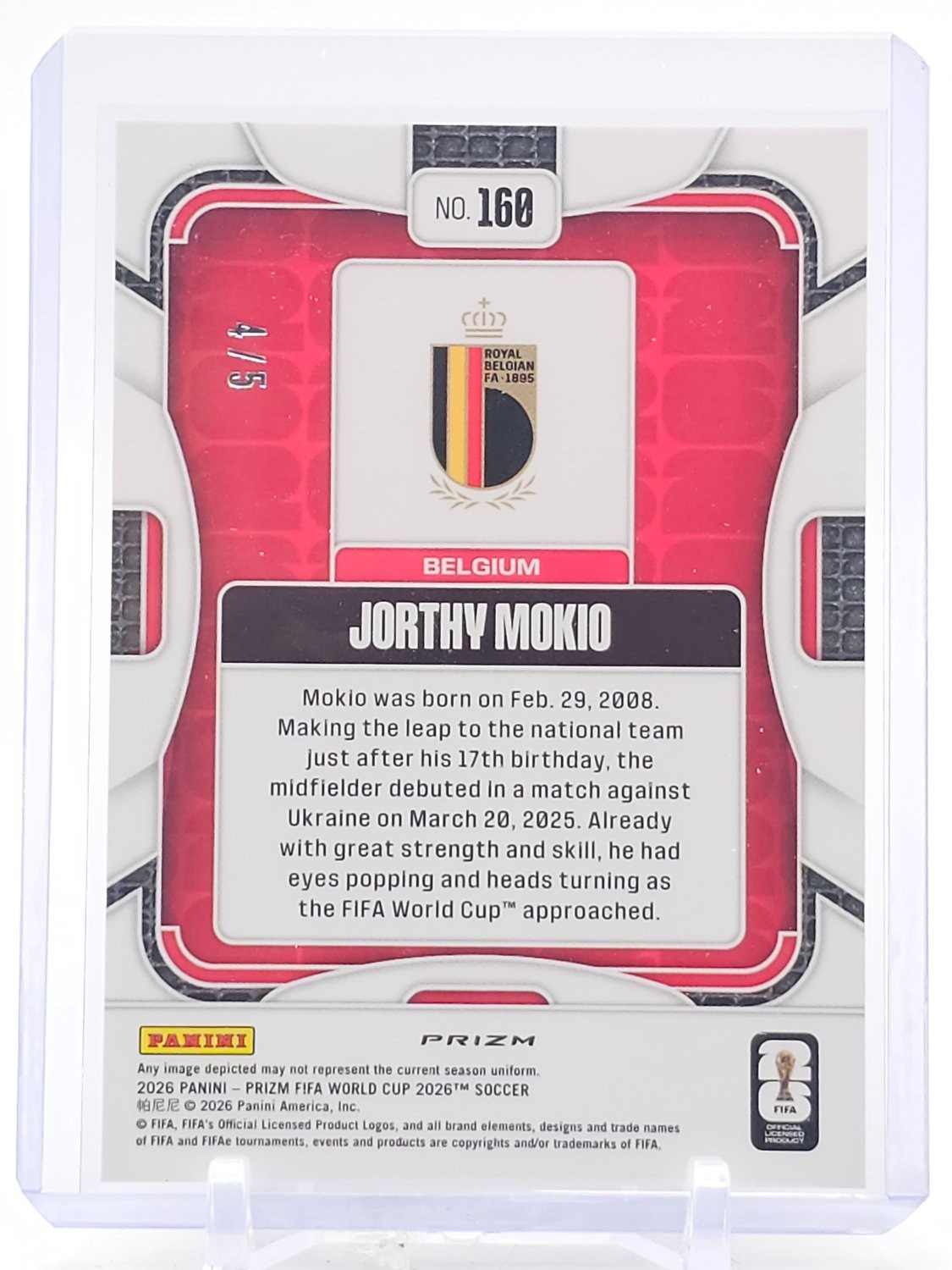 JORTHY MOKIO 2026 PRIZM FIFA WORLD CUP 2026 GOLD SHIMMER ROOKIE RC /5 Q7468 view 2