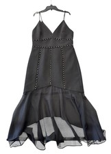 NEW La Maison Talulah Womens Sorbone Studded Midi Dress Black Size Large NWT