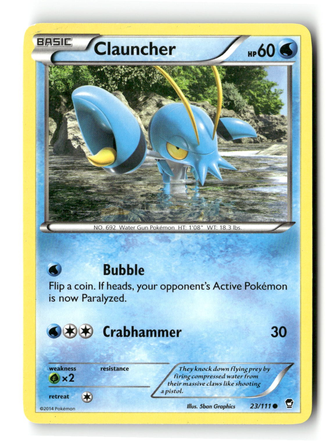 Clauncher Common Furious Fists 23/111 Pokemon Moderately Played