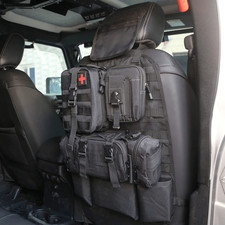 Universal Tactical Vehicle Back Seat Organizer with 3 Detachable Pouches Molle P