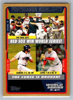 2005 Topps Postseason Highlights Gold Boston Red Sox Johnny Damon Derek Lowe