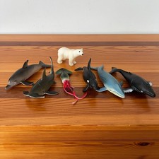 Plastic Sea Creatures Whales Figurines Lot of 5