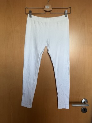 H&M Leggings Hose Baumwollleggings Weiß S 36
