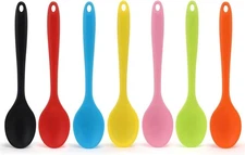 7PCS Silicone Serving Spoons Set,Vituer Heat Resistant Kitchen Bright Colors 