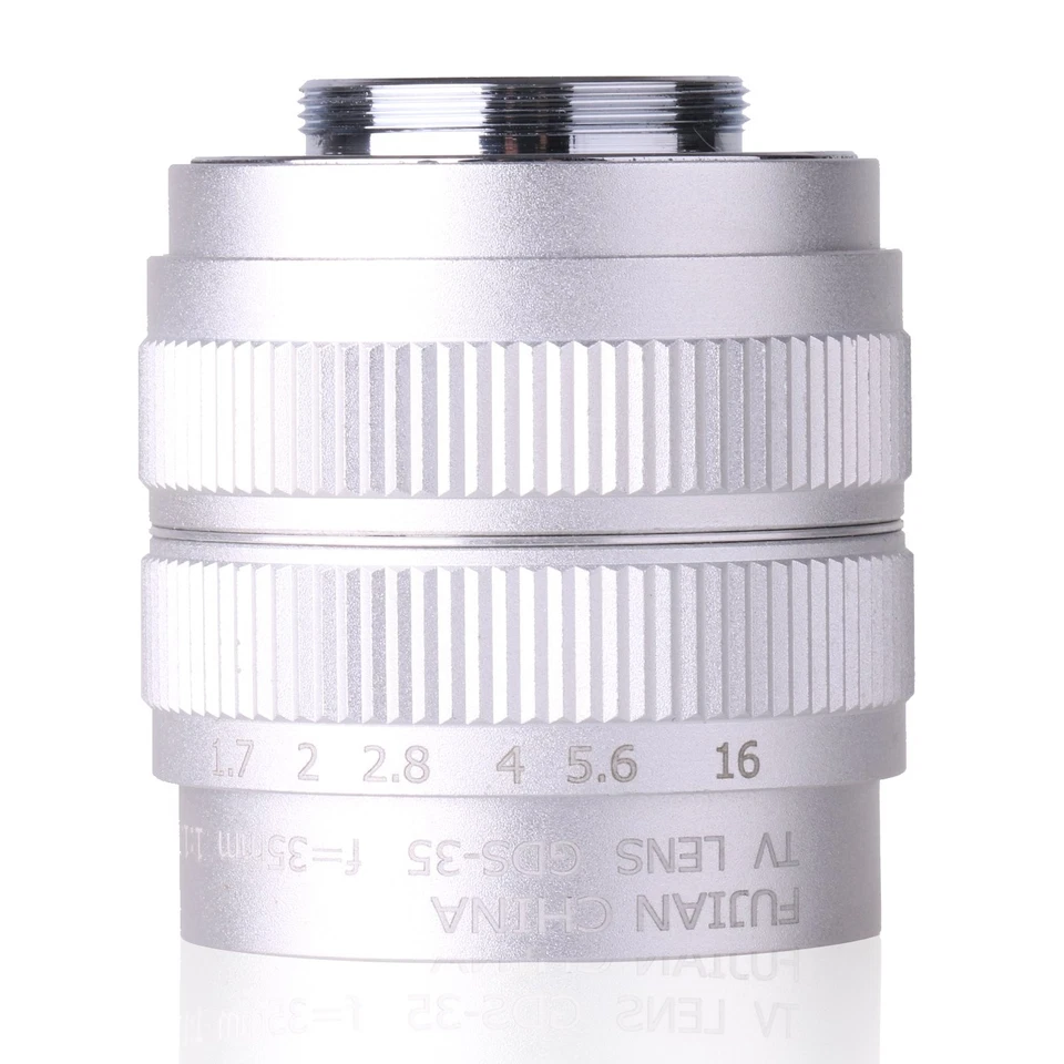 Silver 35mm f1.7 2/3" C CCTV Lens Adapter for M3 N1 FX NEX Micro 4/3 Pentax new - Image 3 of 4