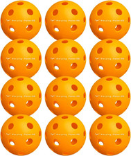 Warping Point Pickleball Balls 40 Holes 12pcs High Bounce Durable Balls Orange