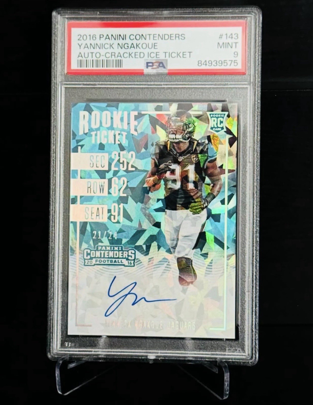 Yannick Ngakoue Panini Contenders #143 Autograph-Cracked Ice Ticket