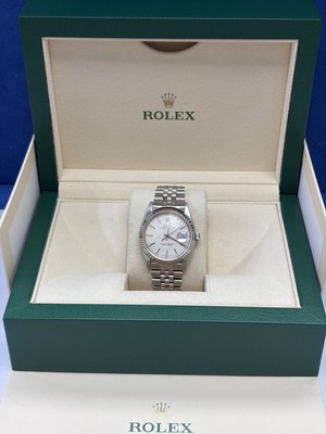 Rolex Datejust 36mm Stainless Steel Jubilee Original Linen Dial 16234 Watch Box